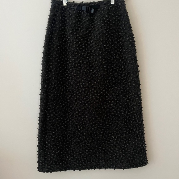 Vintage 1970’s Trocadero Paris pom knit‎ charcoal black skirt 24 inch waist - Picture 8 of 12